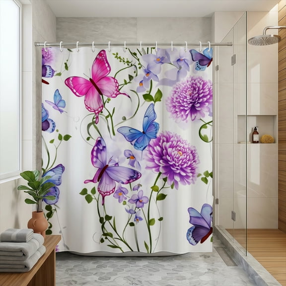 Mystical Enchanted Forest Sunlight Path Shower Curtain Deep Green Jungle Trees Nature Scenery Waterproof Bath Curtain