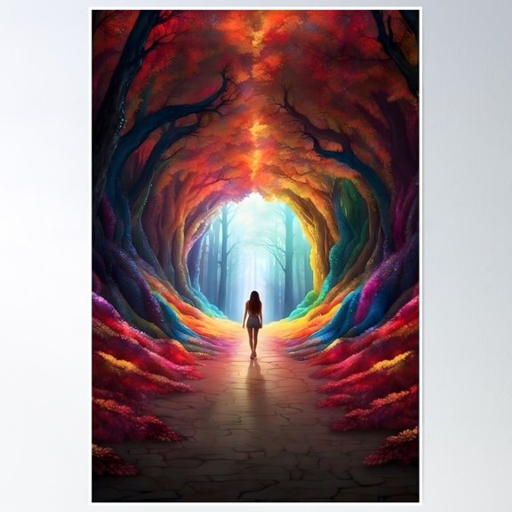 Mystical Enchanting Pathway To Forest Poster Wall Art, Modern Wall Decor, 8x12 UNFRAMED