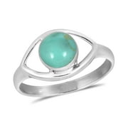 AERAVIDA Mystical Evil Eye w/ White Mother of Pearl Inlay Sterling Silver Ring - 8