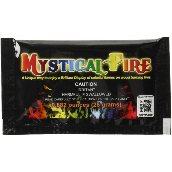 Mystical Fire Flame Colorant Vibrant Long-Lasting Pulsating Flame Color Changer for Indoor or Outdoor Use 0.882 oz Packets 25 Count Box