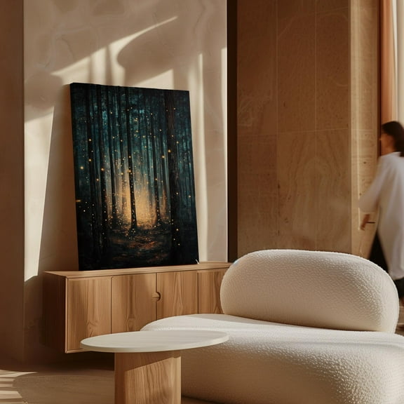 Mystical Firefly Forest Art, Magical Woodland Glow, Nature-Inspired Wall Decor For Dreamy Spaces Wall Art, Modern Wall Decor, 8x12 UNFRAMED
