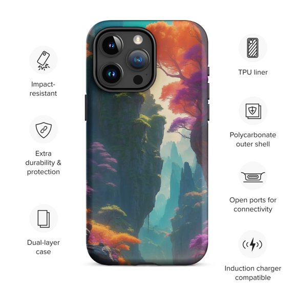 Mystical Forest Design, Durable Dual-Layer Protective Cover Phone case (Matte, iPhone 15 Pro Max)