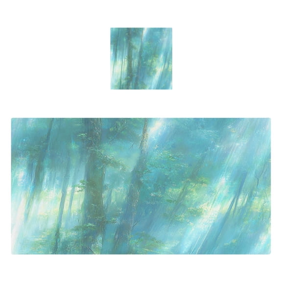 Mystical Forest Light 2 Piece Cotton Bath and Face Towel Set Soft and Absorbent, for Beach Pool Bathroom