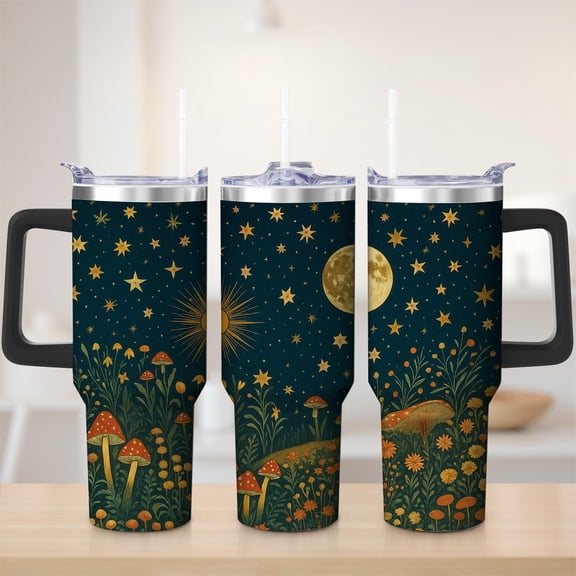 Mystical Forest Moonlit Stainless Steel Tumbler, 30oz