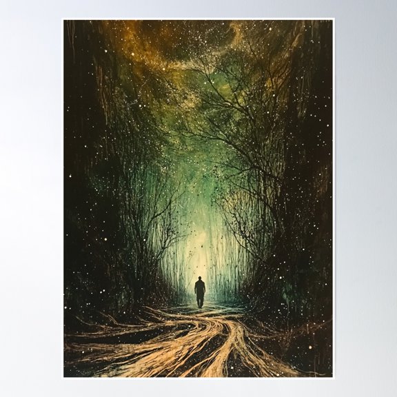 Mystical Forest Path Poster Wall Art, Modern Wall Decor, 8x12 UNFRAMED