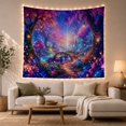 thumbnail image 1 of Mystical Forest Path and Glowing Temple Tapestry Wall Hanging, 1 of 7