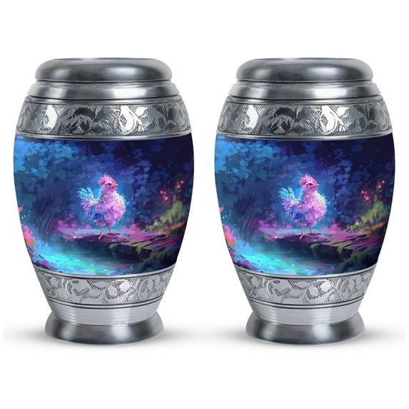 Mystical Forest Rooster Cremation Cremation Urn - Decorative Urns For Human Ashes - Cremation Urns Adult - Adult Urns For Human Ashes Men - Memorial Urns For Human Ashes (Size-3inch,2pcs)