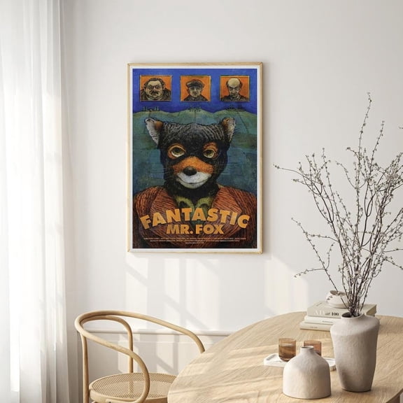 Mystical Fox in Moonlit Pine Forest Nature Wall Art Poster 24x36 UNFRAMED