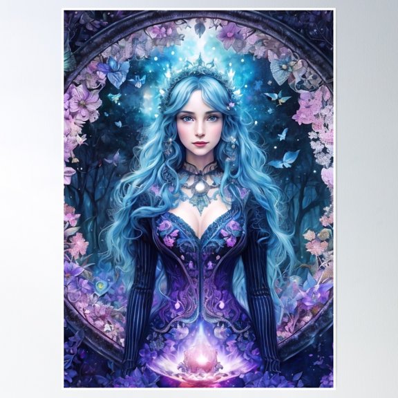 Mystical Girl Poster Wall Art, Modern Wall Decor, 8x12 UNFRAMED