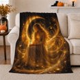 thumbnail image 1 of Golden Celestial Woman Portrait Print, Ethereal Golden Celestial Portrait, Birthday Gift for Celestial Fantasy Enthusiasts, Cozy Flannel Blanket and Home Decor for Bedroom and Living Room, 1 of 9