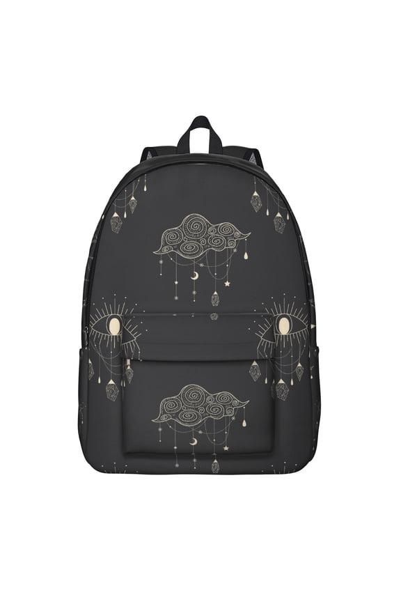 Mystical Golden Sun and Moon Pattern Travel Backpack – Durable Oxford Material Backpack with Comfortable Carrying and Anti-theft Features for Daily Commuting and Short Trips