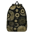 thumbnail image 1 of Mystical Goth Backpack, Lightweight School Bag with Starry Night Sky, Moon, and Sunburst Pattern, 1 of 5