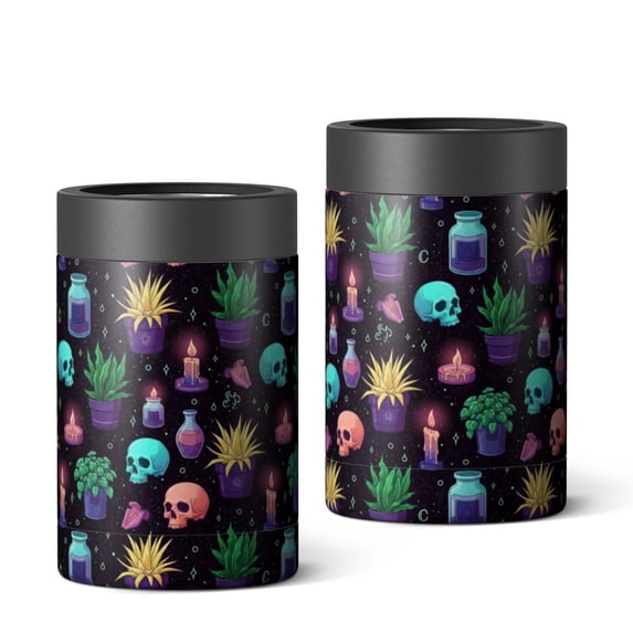 Mystical Halloween Pattern Can Cooler 1 Pack, Vacuum Insulated Reusable ...