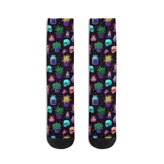 Mystical Rapper Mystical Halloween Pattern Men's Mid-calf Crew Socks, Running Sports ...