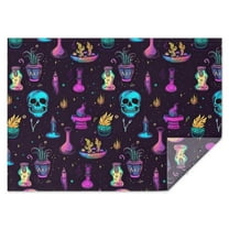 Mystical Halloween Pattern Rectangle Tablecloth 60"x84",Waterproof Polyester Rectangle Table Cloth, Wipeable Spillproof Polyester Tablecloth for Dining, Camping, Indoor and Outdoor