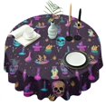thumbnail image 1 of Mystical Halloween Pattern Round Tablecloth 60"x60",Wrinkle Wipeable Table Cloth for Kitchen Dining Room Picnic Patio Party, 1 of 6
