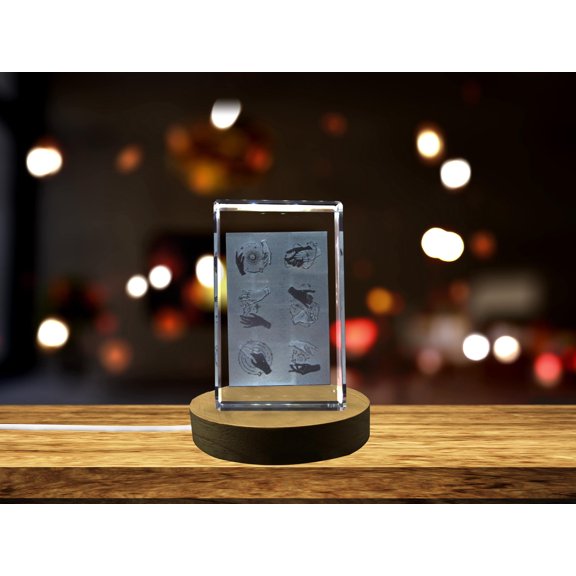 Mystical Hands 3D Engraved Crystal 3D Engraved Crystal Keepsake/Gift/Decor/Collectible/Souvenir