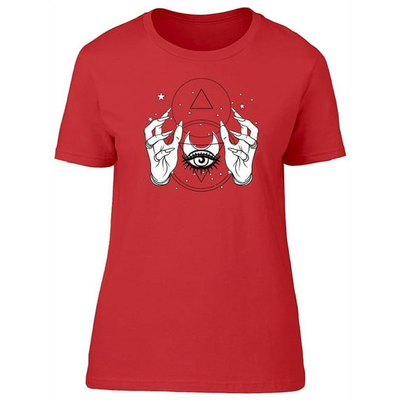 Mystical Hands Geometry Design T-Shirt Women -Image by Shutterstock, Female Small