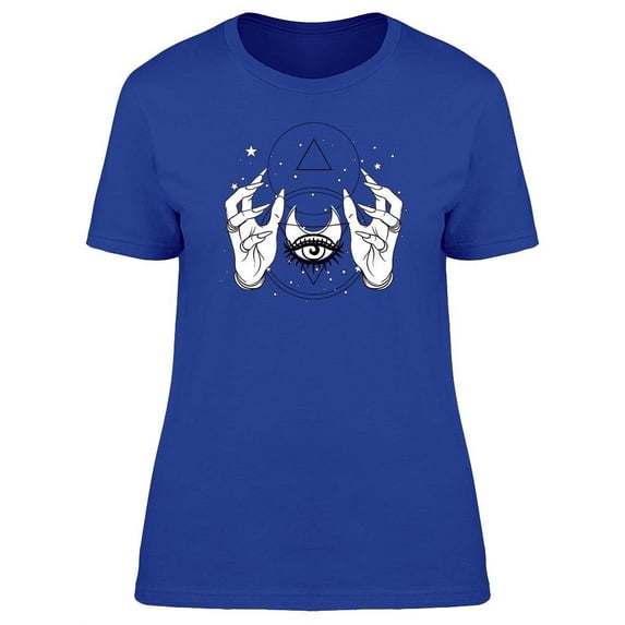 Mystical Hands Geometry Design T-Shirt Women -Image by Shutterstock, Female x-Large
