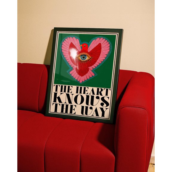 Mystical Heart Bird Maximalist Eye Symbol Poster Unframed Paper Print