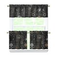 thumbnail image 1 of Mystical Kitchen Curtains Set with Lunar Sunburst Cosmic Elements Rod Pocket Astronomical Window Treatment Celestial Valance and Tiers Set, 1 of 6