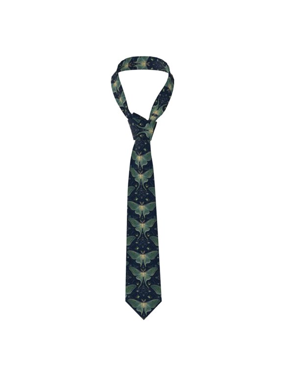 Mystical Luna Moth Geometry Men's Neck Tie Casual Necktie Formal Business Wedding Party