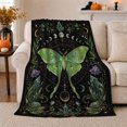 thumbnail image 1 of Mystical Luna Moth Moon Phases Peaceful Celestial Art, Peaceful Celestial Art Scene, Warm Flannel Blanket for Sunroom and Reading Nook, Garden Lovers Housewarming Gift, Celestial Home Decor, 1 of 9