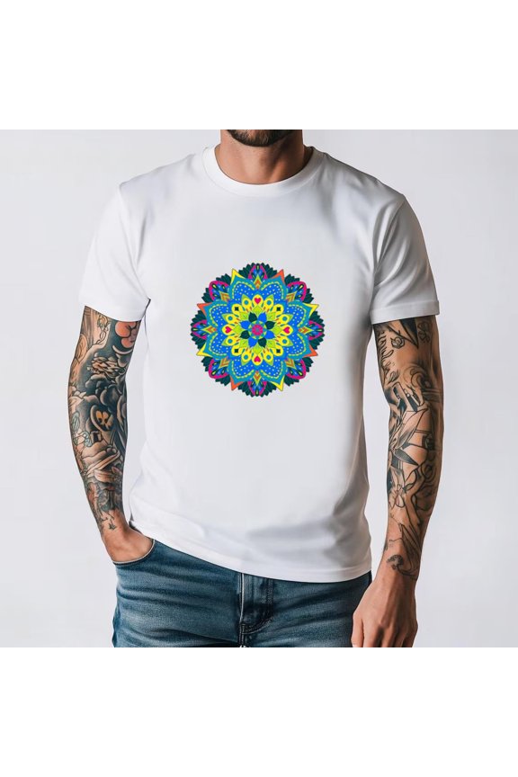 Mystical Mandala 01 Sacred Geometry Spiritual Yoga Zen Gift Om Unisex T-Shirt, for men & women, up to size 5XL.