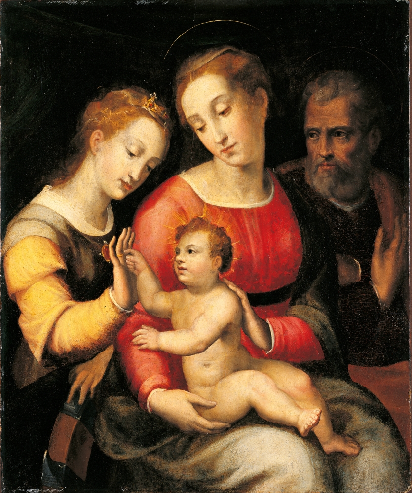 Mystical Marriage Of St Catherine Canvas Art - (18 x 24)