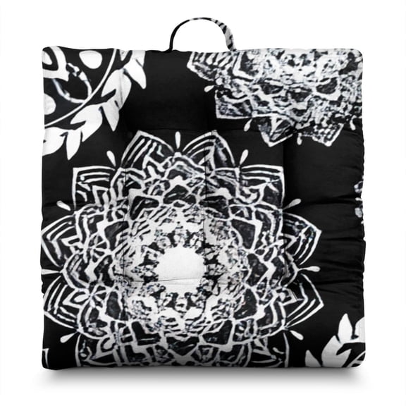 Mystical Meditation Pillow 22 Inch Dutch Velvet Floor Cushion, Cosmic Print, Lightweight for Yoga & Tatami Seating