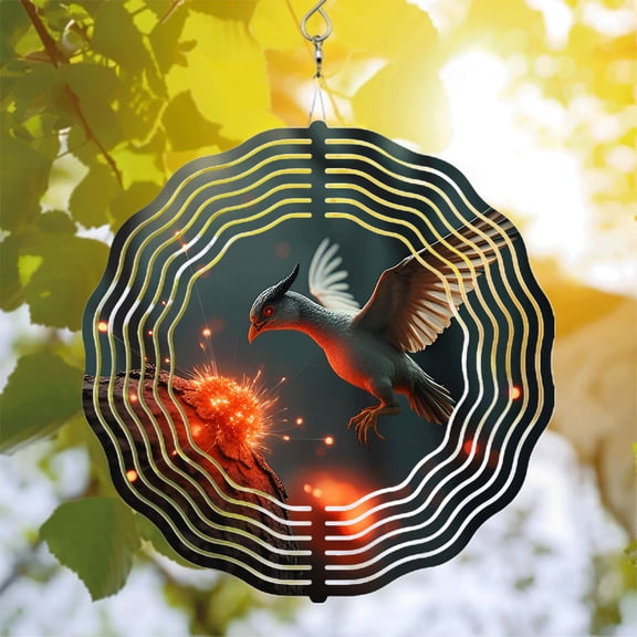 Mystical Metal Hanging Wind Spinners - Enchanting Sound Wave Design for Yard & Garden - Captivating Energy & Light Effects