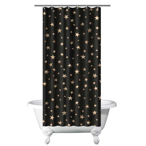 Mystical Moon Star Shower Curtain Gothic Celestial Constellation Style, Waterproof Dark Ethereal Fabric Bathroom Curtain with Hooks, Solar Astral Art for Dorms, Boutique Hotels