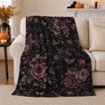 thumbnail image 1 of Mystical Moth Peony Floral Pattern, Mystical Celestial Art Scene, Warm Flannel Blanket for Sunroom and Reading Nook, Celestial Art Lovers Housewarming Gift, Celestial Home Decor, 1 of 9
