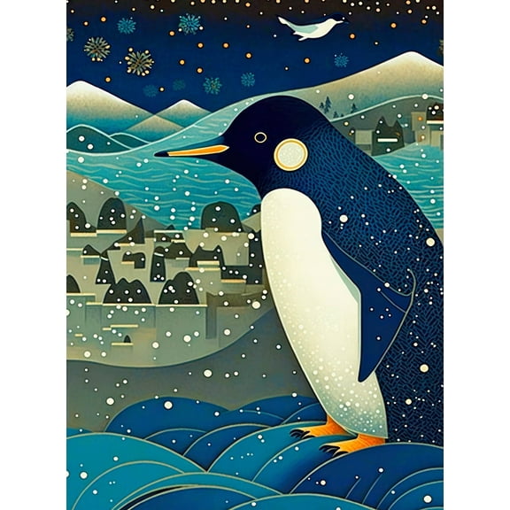 Mystical Penguin Colorful 1000 Piece Jigsaw Puzzle for Adults by Cross & Glory - Fun and Challenging Brain Exercise for Puzzle Enthusiasts - 20 x 27 Inches