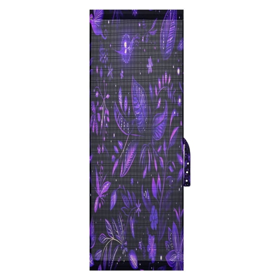 Mystical Purple Flowers and Animal Door Side Curtain 54x40in Privacy Shade UV Protection Rod Pockets