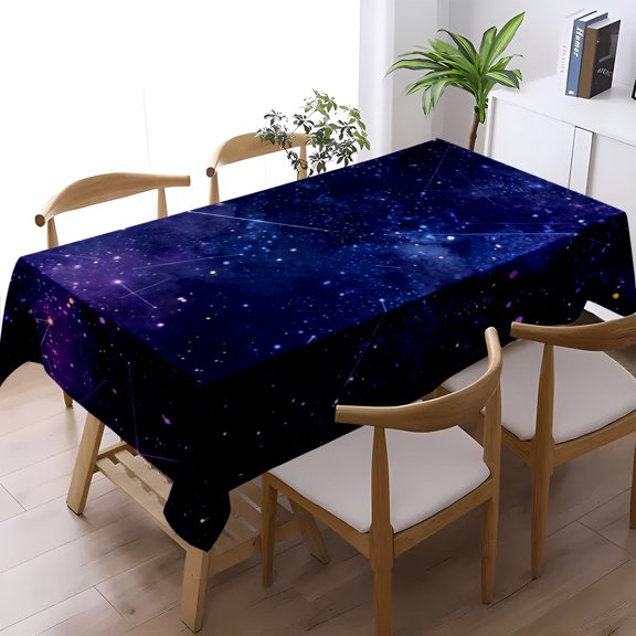 Mystical Purple Star Map Galaxy Print Tablecloth, Kitchen Dining Outdoor Gathering Rectangular Decor, Cosmic Astrology Table Cover, Thanksgiving Christmas Gift