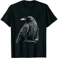 thumbnail image 1 of Mystical Raven Bird Occult Symbolism Nature Witch Motif T-Shirt, 1 of 5