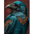 thumbnail image 1 of Mystical Raven Canvas Art, Black Crow Portrait, Gothic Bird Home Wall Decor, 1 of 8