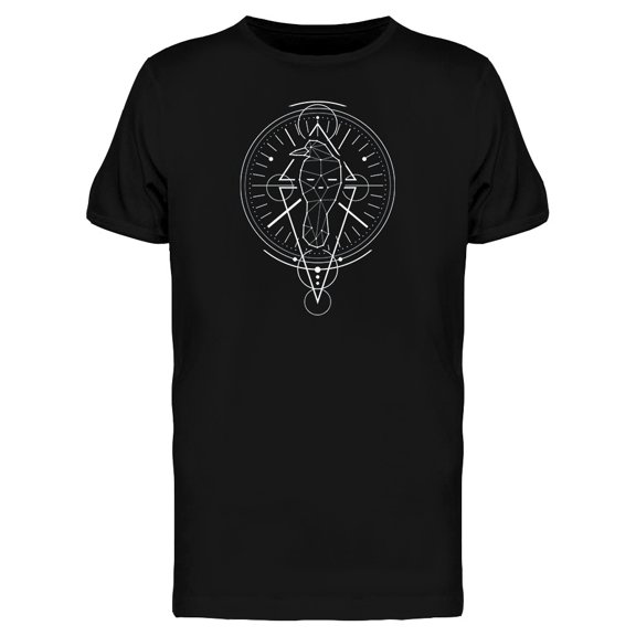 Mystical Raven Geometry Symbol T-Shirt Men -Image by Shutterstock, Male Medium