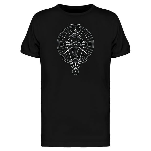 Mystical Raven Geometry Symbol T-Shirt Men -Image by Shutterstock, Male x-Large