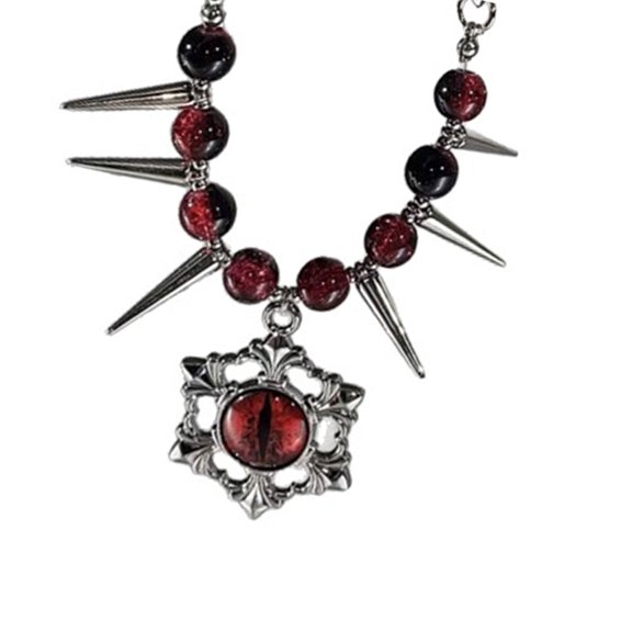 Mystical Runes Devil Eye Necklace Retro Hip Hop Jewelry Kirsite Construction For Punk Fashion And Special Occasions