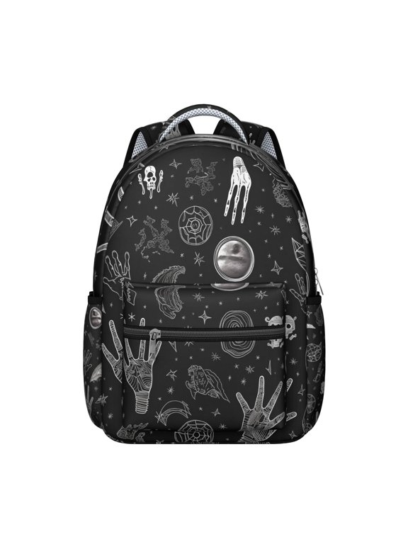 Mystical Solar Eclipse Student Backpack Waterproof Scratch-Resistant School Bag with Gothic Astronomical Elements, Adjustable Straps, Large Capacity for Outdoor and Daily Commuting