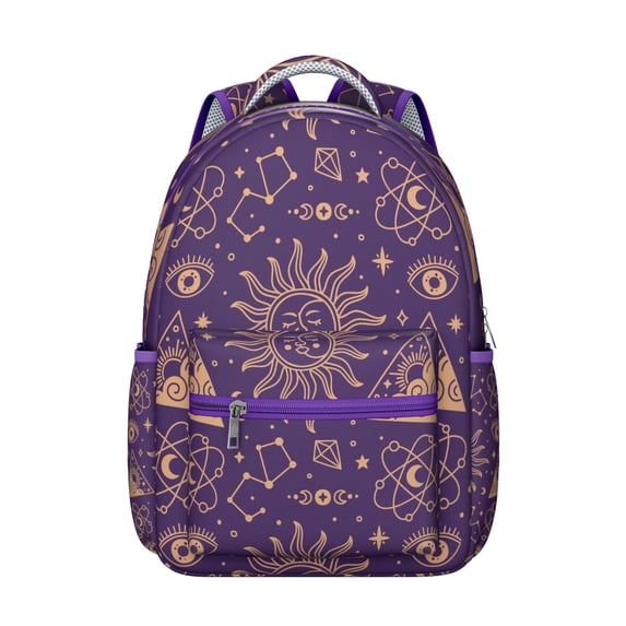 Mystical Star Print Ergonomic Student Backpack - Breathable & Waterproof for Daily Commute