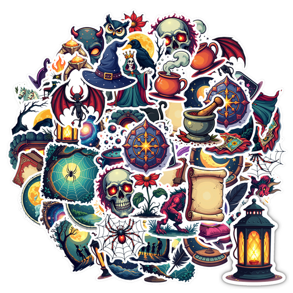 Mystical Stickers Stationery Magical Kids Stickers Witchcraft PVC Sticker Children Stickers for Laptops Notebooks Suitcases