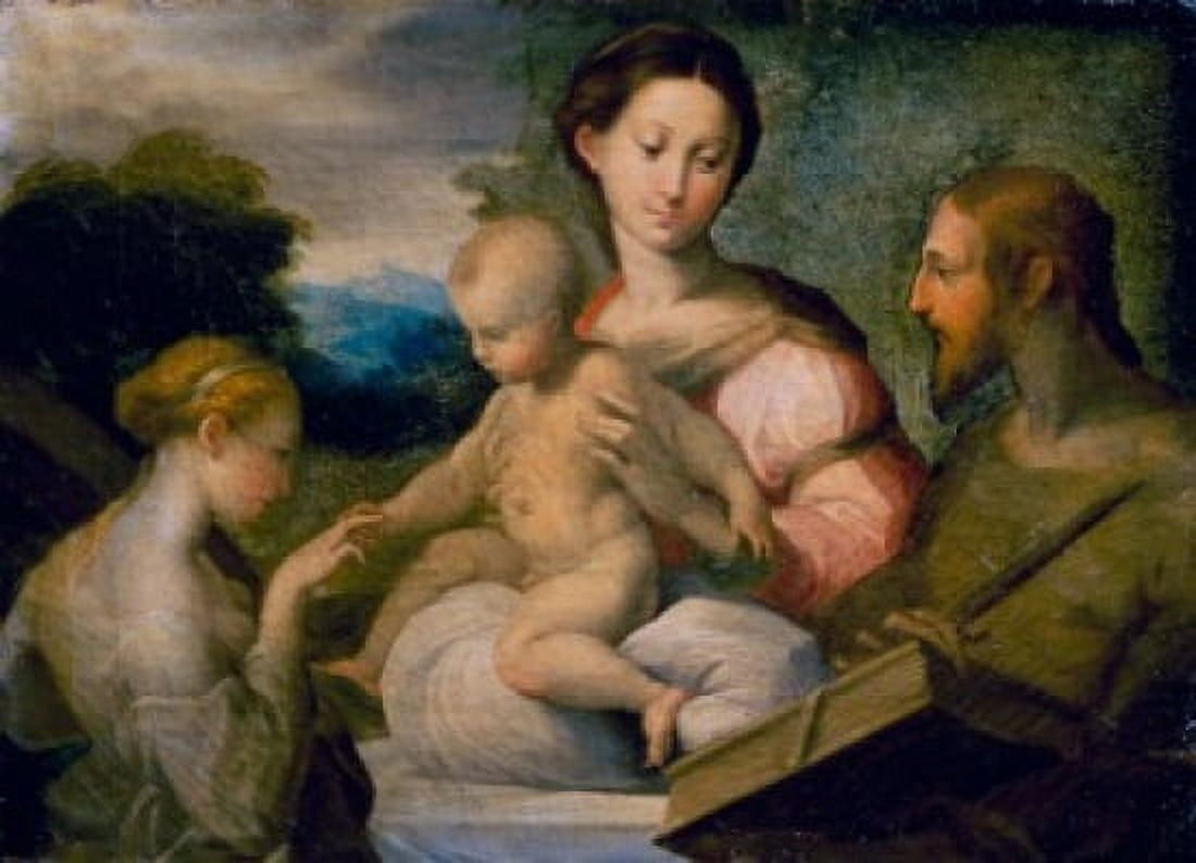 Mystical Wedding of Saint Catherine C1524-1527 Parmigianino (1503-1540 Italian) Oil On Canvas Pushkin Museum of Fine Arts Moscow Russia Canvas Art - Parmigianino (18 x 24)