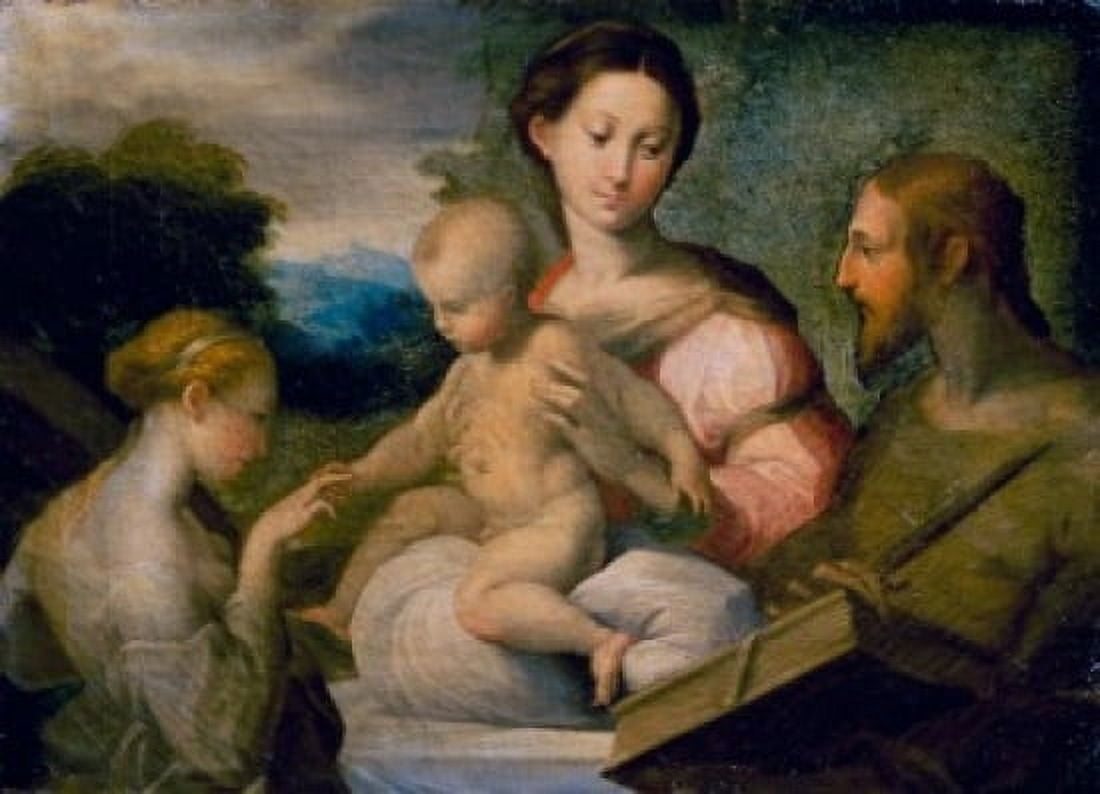 Mystical Wedding of Saint Catherine C1524-1527 Parmigianino (1503-1540 Italian) Oil On Canvas Pushkin Museum of Fine Arts Moscow Russia Canvas Art - Parmigianino (24 x 36)