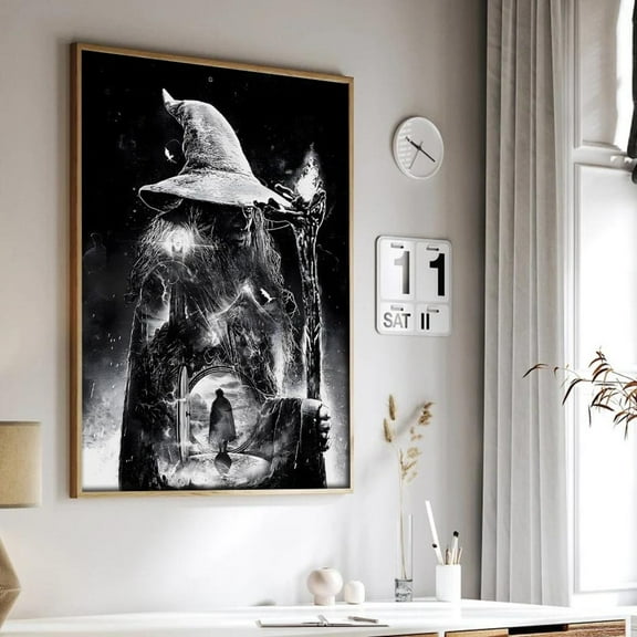 Mystical Wizard Art Poster Fantasy Gothic Home Decor, 12x18 UNFRAMED