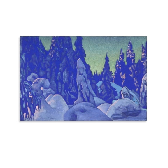 Mysticism Guardians of The Snow 1922 Himalayas Nicholas Roerich Prints Poster Canvas Wall Art Prints Poster Gifts Photo Picture Painting Posters Room Decor Home Decorative 16x24inch(40x60cm)