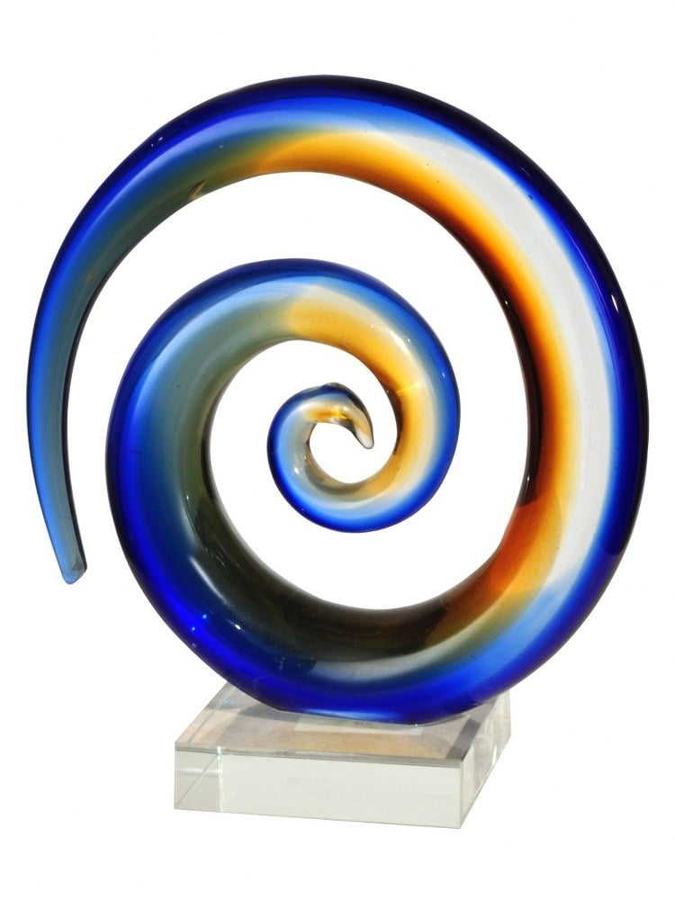 Mystification Hand-Blown Multicolor Glass Swirl Sculpture