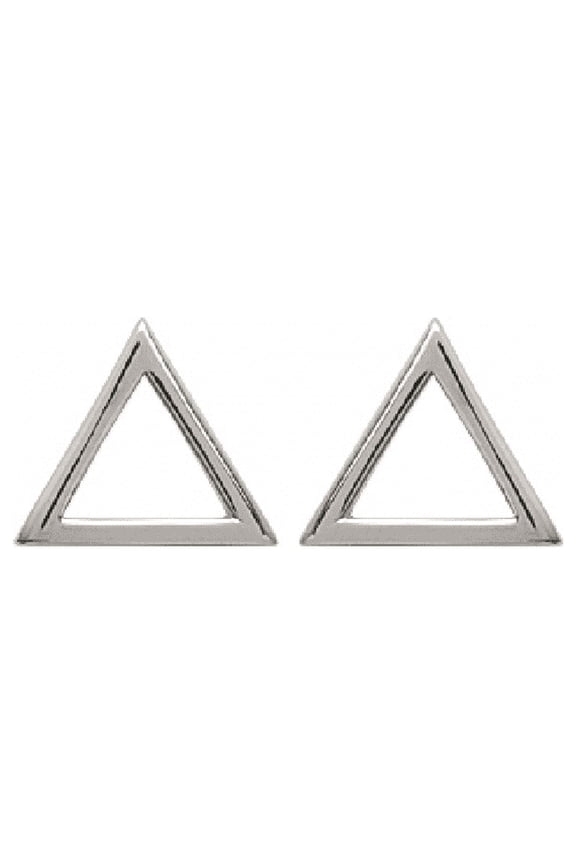 Aria .925 Sterling Silver Plated Rhodium Triangle Earrings for Women medium